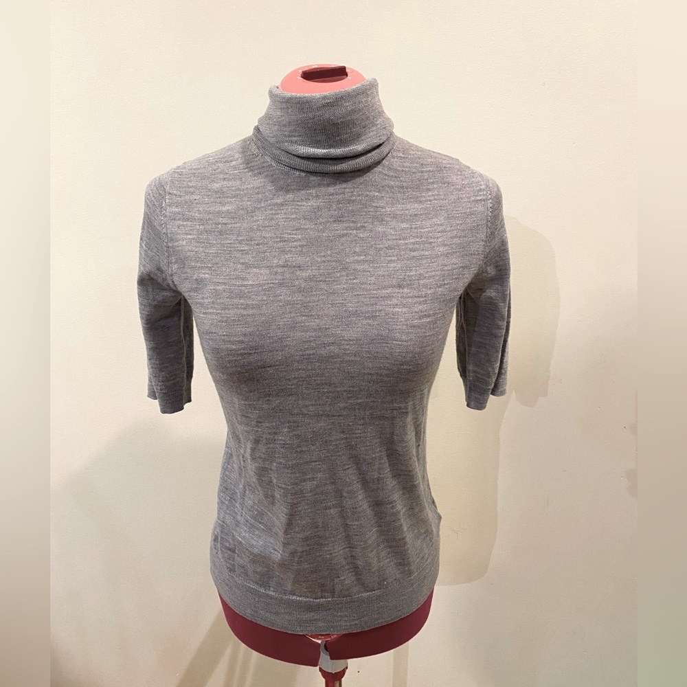 100% Extra Fine Merino Wool Short Sleeve Turtle Neck